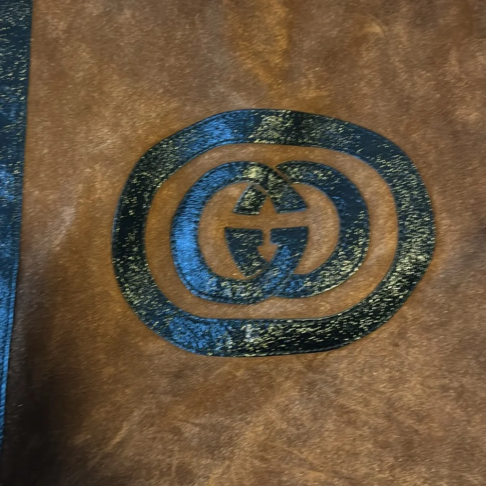 GUCCI Iconic brown suede and black leather large tote - Picture 2 of 7